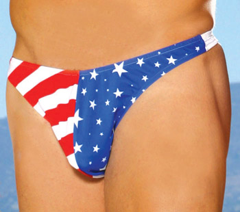 American stars and stripes flag thong.