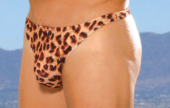 Men's leopard thong.